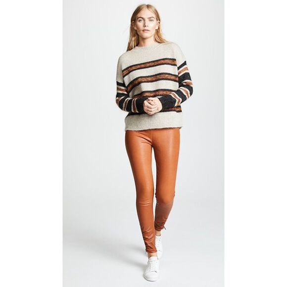 JASON WU GREY Leather Skinny Pants in Terracotta NWOT Sz 2 - Picture 1 of 5